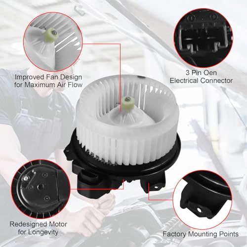 Image of AC Heater Blower Motor Compatible with - Ram 1500 2014-2018 | for Jeep Wrangler 2014-2017, Wrangler JK 2018 - Replace# 68232369AA, 75025, 700308