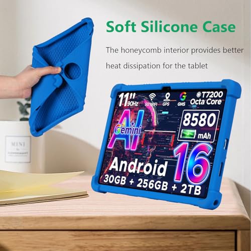 Étui en silicone DOOGEE U11 Pro et U11 Junfire avec béquille réglable bleu