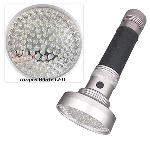 Preisvergleich Produktbild Bigmac 100 weiße LED-Taschenlampe aus Aluminium (Silber / Schwarz)