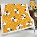 Couverture en polaire sherpa pour canapé-lit - Motif abeille - 127 x 152 cm - Confortable et chaude - En laine d'agneau