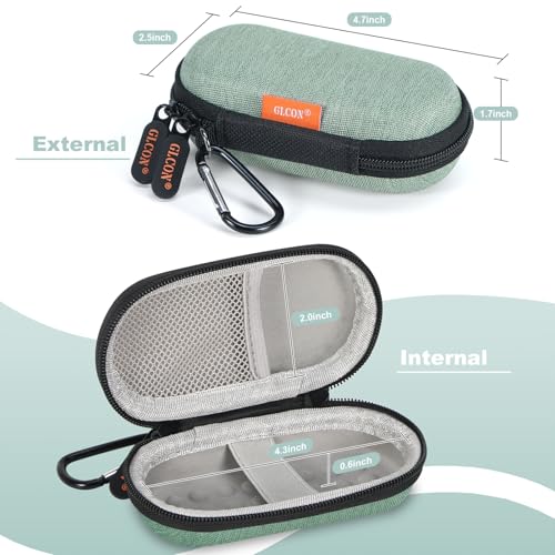 Image of Small Carrying Case for Kardiamobile EKG Monitor - Hard Portable Travel Case Storage Pouch Bag for Apple Airpods, Earpods, Wireless Earbuds, Wired Earbuds, IEM Earphone, in-Ear Monitor, USB Cable