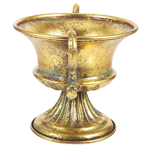 BESTYASH Retro Metal Flowerpot Iron Art Decorative Vase for Home Office Plant Pot Creative Adornment