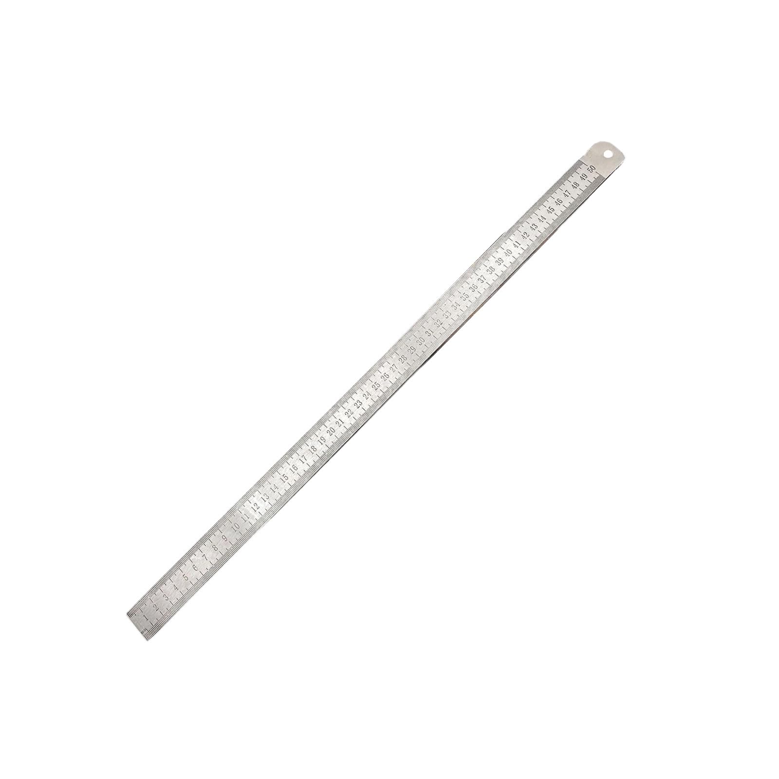 Pffiocix 53Cm 4Mm 50Cm 20In Straight Ruler Inch Mm Double Sided Scale Stainless Straight Measuring Tool Car Defense Ruler Stainless Steel Measuring Tool