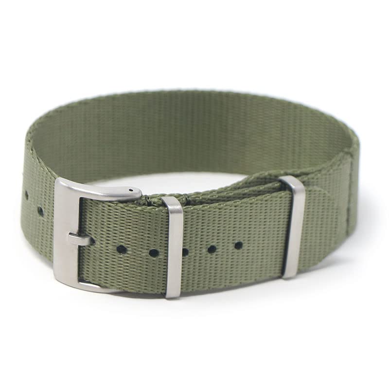 Single Pass Nylon Seat Belt Watch Band Strap - Choose Your Color - 18mm 19mm 20mm 21mm 22mm 24mm