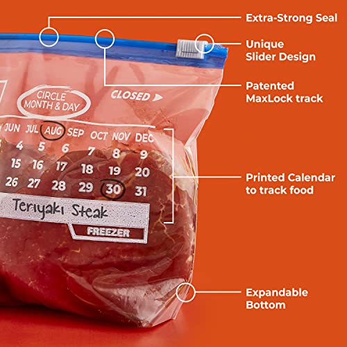 Hefty Calendar Slider Freezer Bags, Quart Size, 140ct - image 4