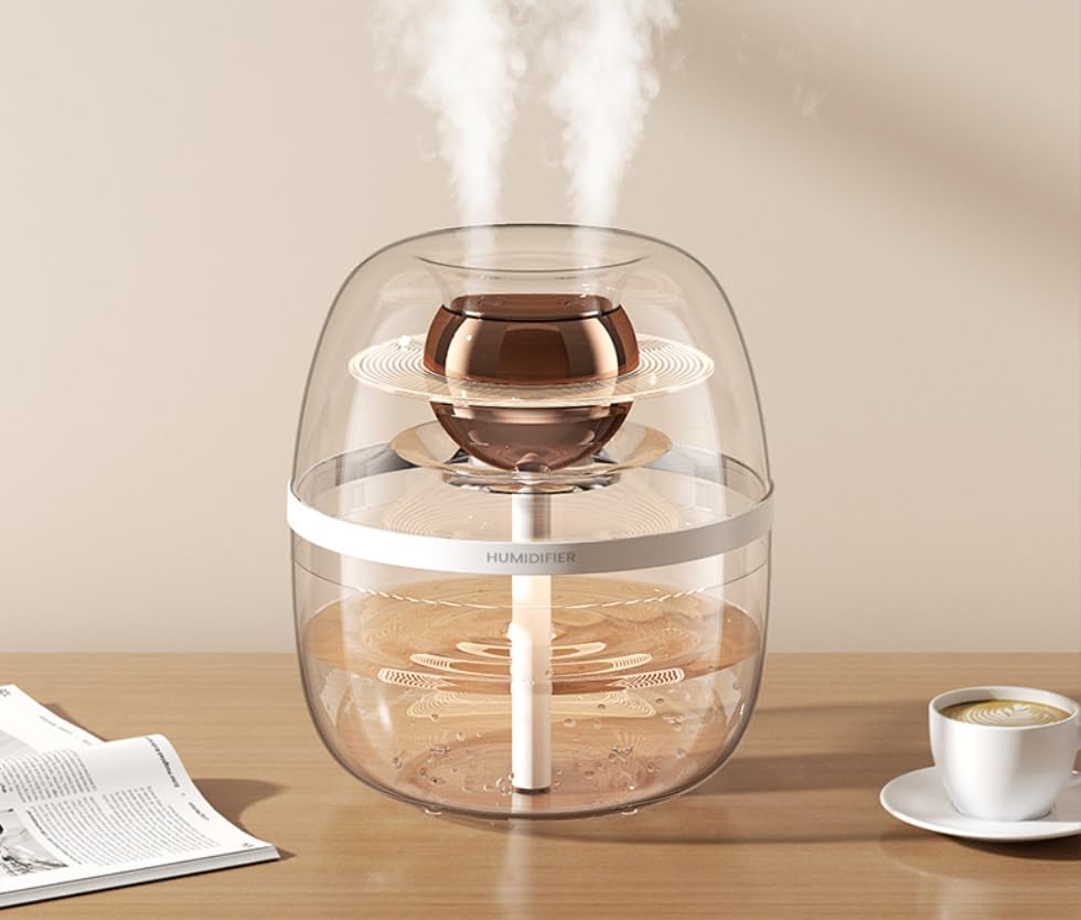 Difusor de aromaterapia de aceite esencial de 3000 ml, humidificador transparente de doble pulverización de gran capacidad con luz nocturna para habitaciones grandes, oficina, hogar, spa, yoga