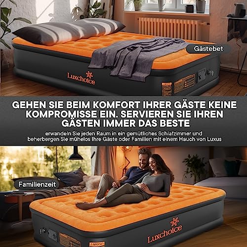 Luxchoice Luftbett Aufblasbare Matratze Luftmatratze Selbstaufblasend 1 Personen mit Integrierter Elektrischer Pumpe Premium Gästebett für Camping oder Heimgebrauch 191×99×40cm 200KG Max