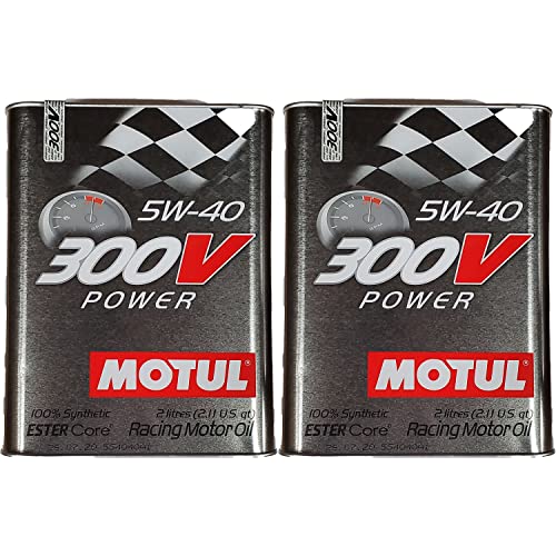Motul 300V Power 5W40 Racing Motor Oil 2 Liter Can (Pack of 2)