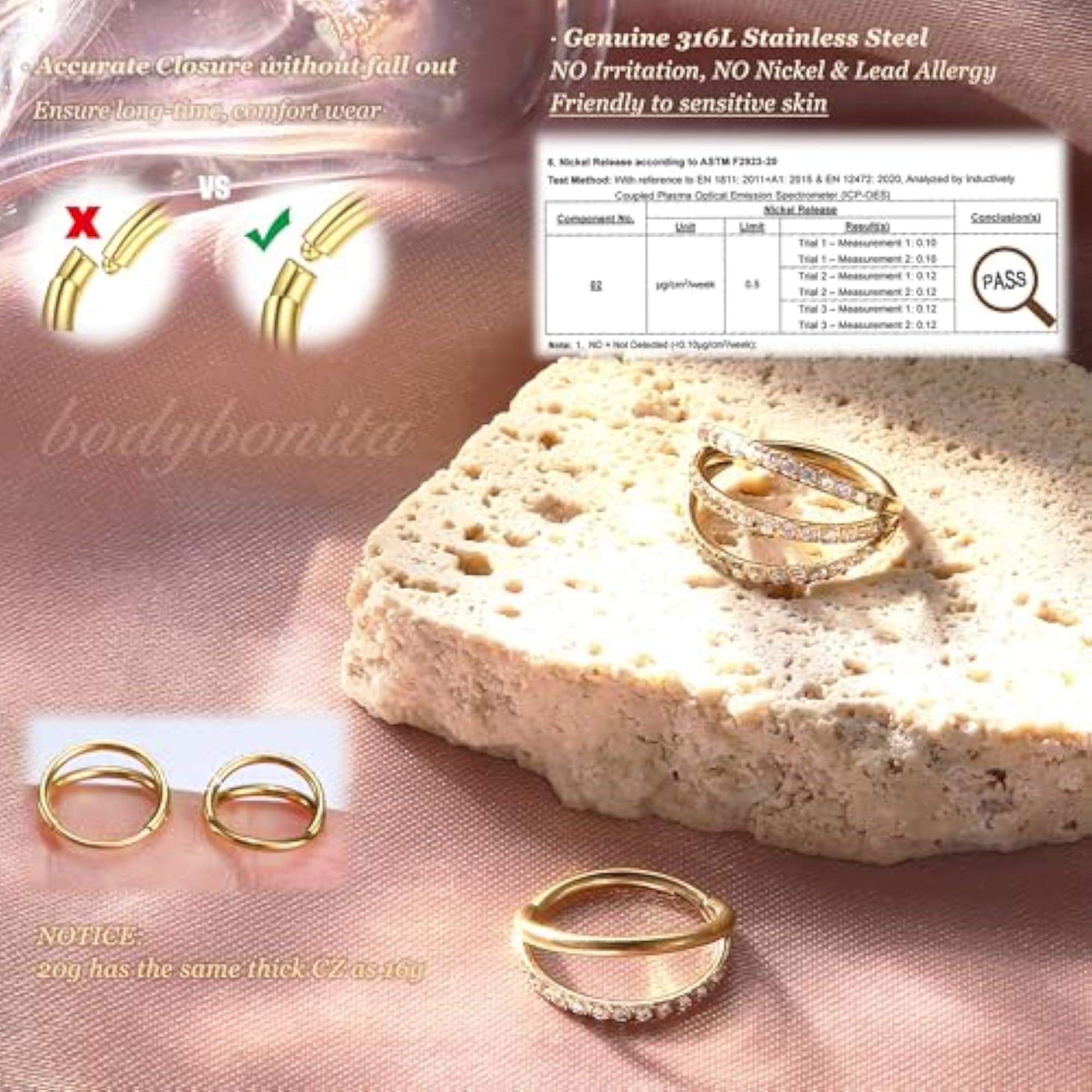 Triple/Double Hoop Nose Ring - 316L Stainless Steel