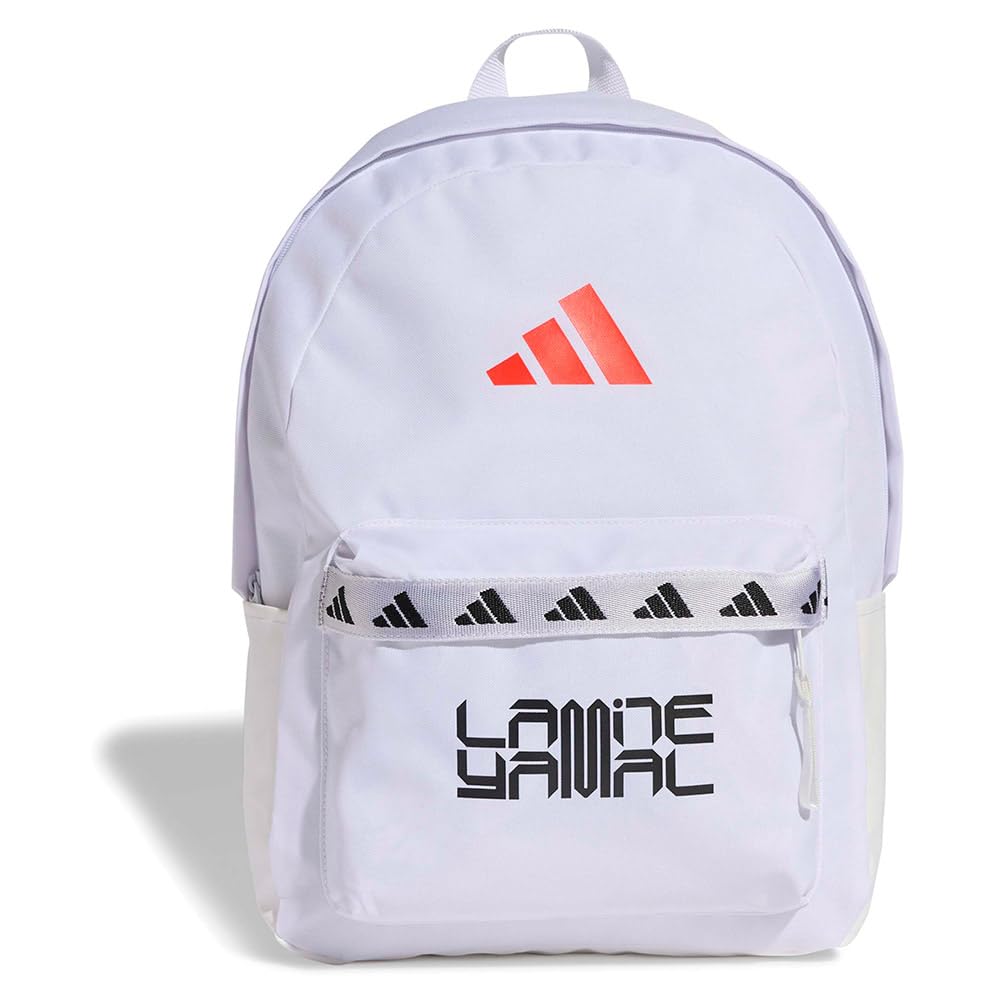 adidas Unisex CLASSIC TAPE LAMINE YAMAL BACKPACK, white/lucid red, One size