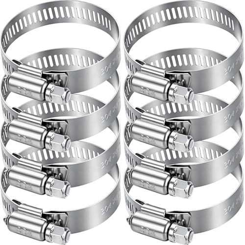 Image of Boao Adjustable 304 Stainless Steel Duct Clamp Hose Clamp,8 Pieces,2 Inch