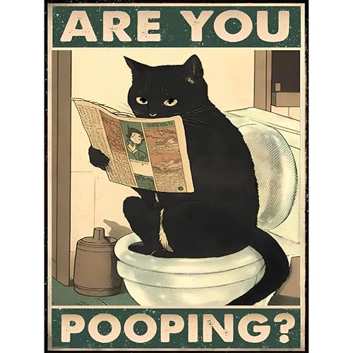 Image of Black Cat Stamped Cross Stitch Kits for Adults - Embroidery Kits for Beginners Adults,11 CT Patterns Dimensions Counted Cross Stitch Kits for Adults Arts Craft 12x16 inch