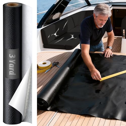 Self-Adhesive Marine Vinyl Faux Leather: Meneng 3 Yard Roll Heavy Duty Boat Seat Vinyl - Waterproof & Scratch-Resistant for Marine Upholstery - Leather Repair Patch for Furniture Sofa Couch