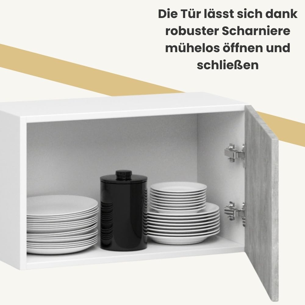 AKORD | Olive Küchenschränke | Geräumig | Robust | Für jedes Design | Für eine kleine Küche | Für eine Küchenzeile | Als Teil eines Sets | Weiß Beton