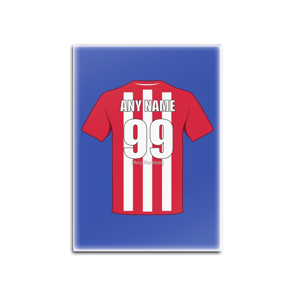 Personalised Gift - Stoke City Glass Fridge Magnet (Football Club Design Theme, Colour Options) - Any Name/Message on Your Unique - The Potters