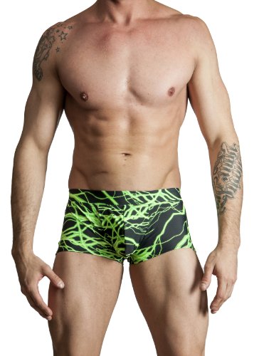 Gary Majdell Sport Mens Hot Body Boxer Swimsuit Green Thunder Large