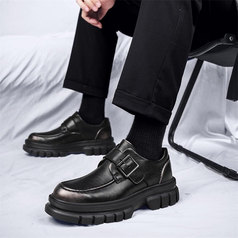 Men's Business Oxford Shoes Casual Rubber Shoes Thick-Soled Round-Toed Versatile Comfortable Breathable Non-Slip Outdoor Casual Shoes for Men2