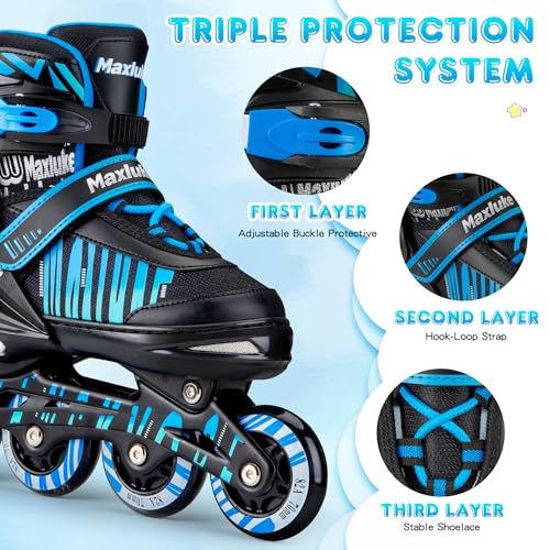 Maxluke Adjustable Inline Skates For Kids Ages 4-12 thumb #1