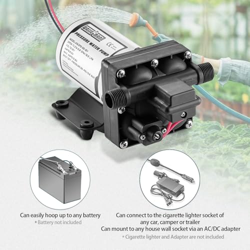 Image of WASSERMANN RV Water Pump 12 Volt DC 5.0GPM 55PSI Replacement For 4008-101-A65 Water Pump Self Priming Diaphragm Pump with Pressure Switch for RV Kitchen Bathroom Marine Yacht Garden Camper Water Pumps