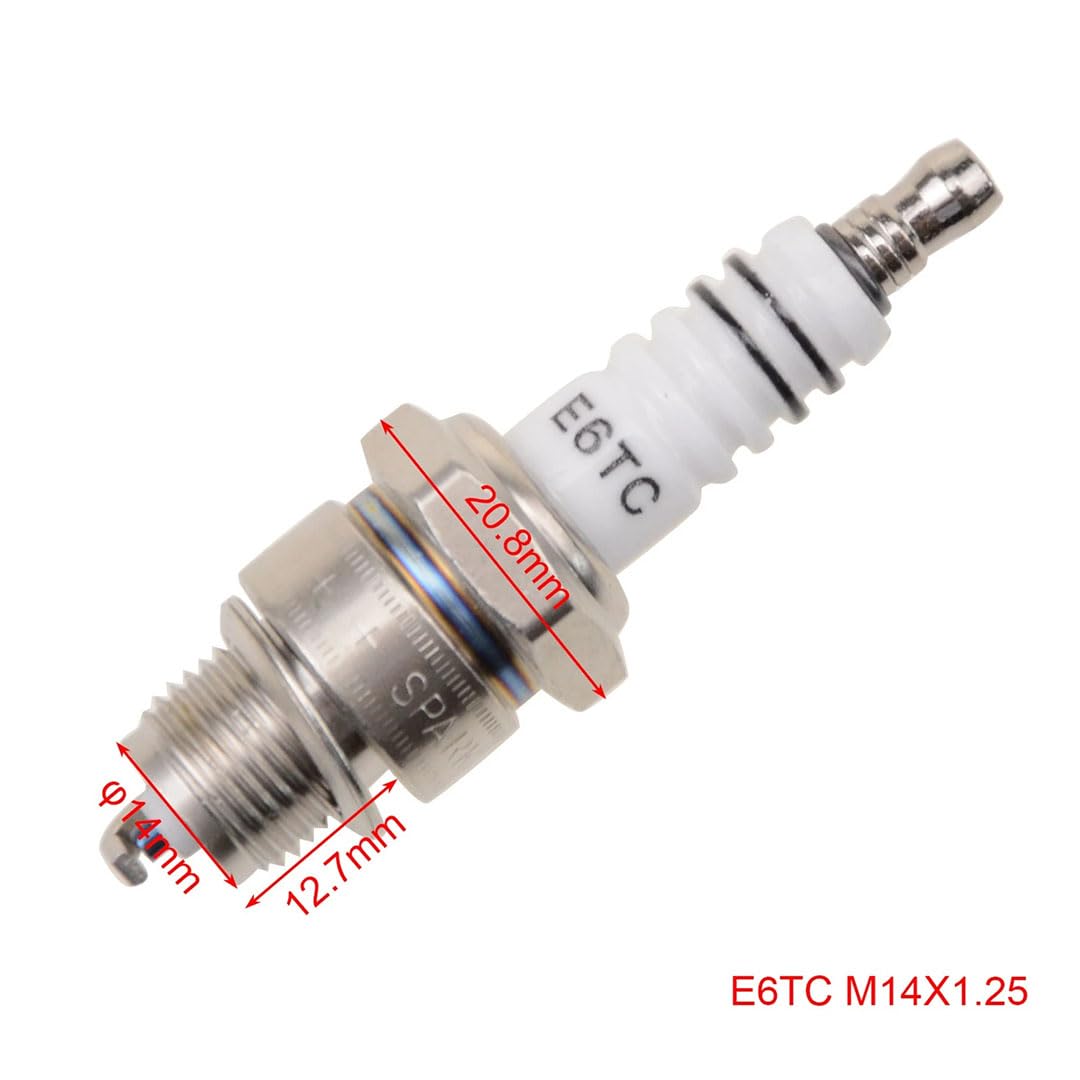 Bujias para Yamaha PW50 PY50 Peewee 50 Pit Dirt Bike, Bujía para Motor de 2 Tiempos de 49 CC a 80 CC, 2/5/10 Unidades E6TC (10 Unidades)