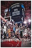 Puzzles 1000 pièces pour Adultes EnfantsShaquille O'Neal, Jordan, James, Kevin Durant, Tim Duncan Basketball dagogique jeu Jouets Puzzle bois 1000 Piece 29.5x19.6inch(75x50cm) Sans Cadre