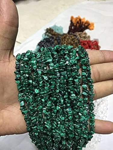 Malachite chips beads perles d'éclats verts pour style bohème chic - 2