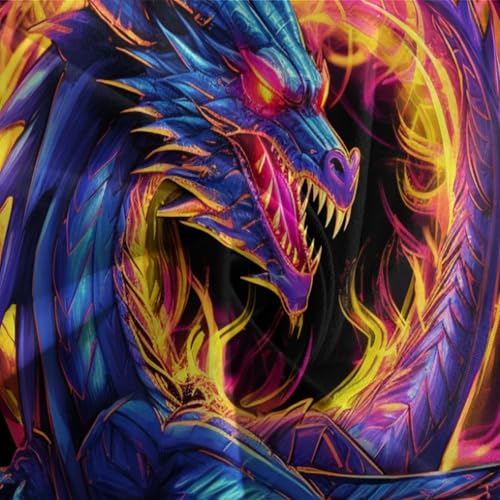 Housses de couettes dragon 3D 140x200 parure lit microfibre douce
