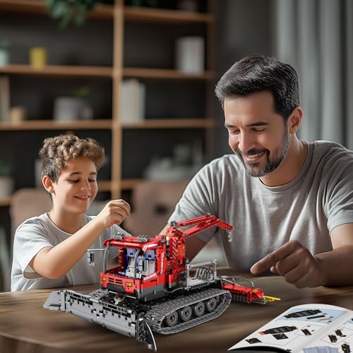 Reobrix Snow Groomer Building Blocks Set, RC Remote Control Snow Plow Toy, Truck Construction Vehicles Toy for Adults,Engineering Truck 22019, Birthday Gifts Ideas for Boys 14+ - Thumbnail 2