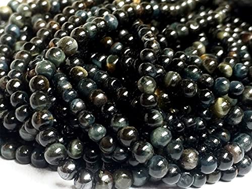 Perles en oeil de tigre noir LKBEADS pour fabriquer vos bracelets artisanaux et bijoux de lithothérapie