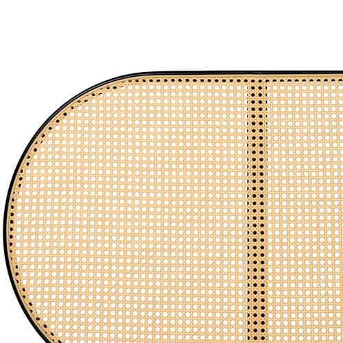 Beliani Metallbett schwarz mit Lattenrost 140x200 cm Wiener-Geflecht Kopfteil Boulin – Bild 8