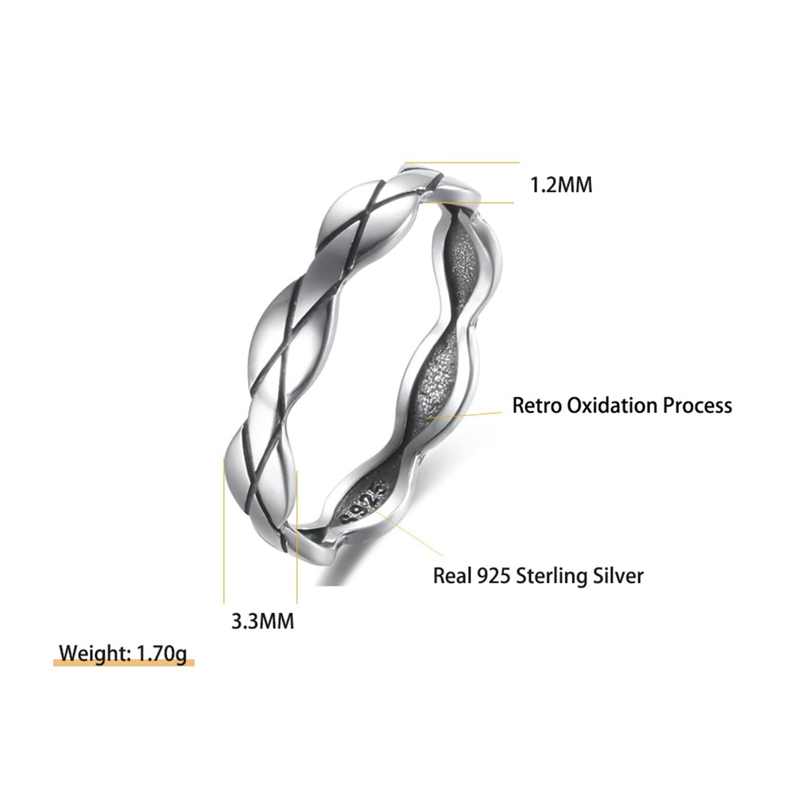 HLTYGWX Anello Arazi Bracciale in Argento Bracciale in Argento Sterling per Giovani con Incisione Chiusa Bracciale in Argento Fidanzata