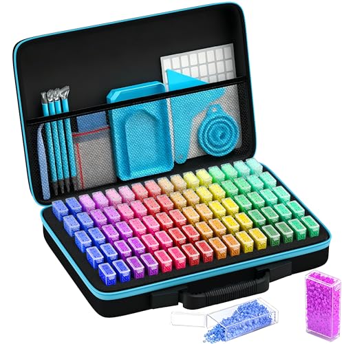 Image of Diamond Painting Storage Containers Art Kits for Adults, 80 Slots Portable Bead Storage Boxes for Diamond Painting Accessories and Tools