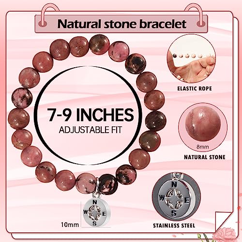 Lejiajinw Teacher Appreciation Gifts, Thank You Gifts For Teacher Boss Mentor Guidance Coach, Appreciation Farewell Leaving Gifts For Coworker Friends, Compass Natural Stone Bracelet #TOP3