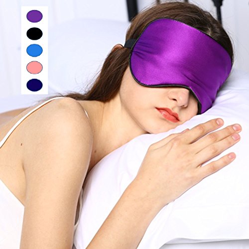 Silk Sleep Mask & Blindfold, Soft Eye Mask with Adjustable Head Strap, Deep