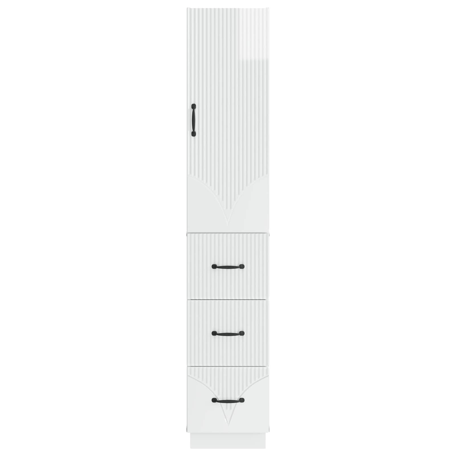 Set di Armadi 2 Pcs Bianco Lucido 33 x 34,5 x 87 cm