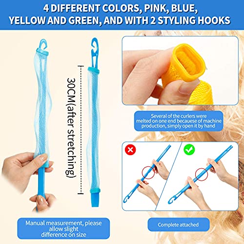 image for WILLBOND 28 Pieces Heatless Curlers No Heat Spiral Curls Hair Curlers 