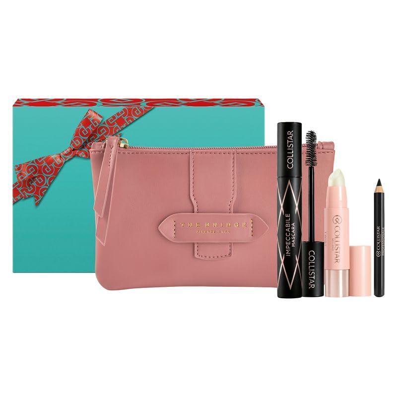 Collistar Set Regalo Impeccabile, Mascara con Twist Balmy Gloss, Mini Matita Occhi e Pochette, Kit Cosmetico Trucco