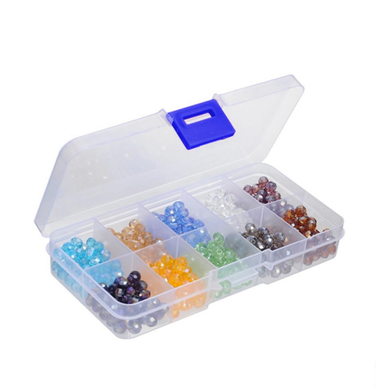 SEWACC 1500piezas Abalorios De De Para Fabricación De Joyas De Mostacillas Facetadas Con Caja De Almacenamiento Para Pulseras y Pendientes
