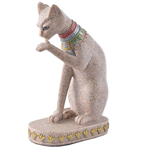 Aitelei - Figura decorativa de piedra arenisca egipcia Mau Cat para decoración del hogar Cover