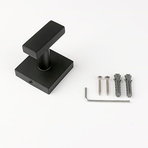 Miniatura 7 de 2 ganchos para toallas de baño, accesorios de baño para montaje en pared, gancho de capa individual y bata de acero inoxidable SUS304, cuadrado