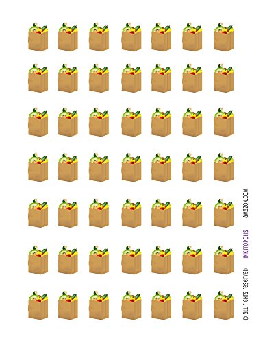 Monthly Planner Stickers Grocery Bag Stickers Planner Labels Compatible with Erin Condren Vertical Life Planner