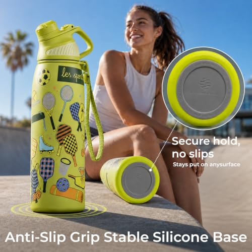 Image of 32 oz Insulated Stainless Steel Water Bottle No Straw Magnetic Lid