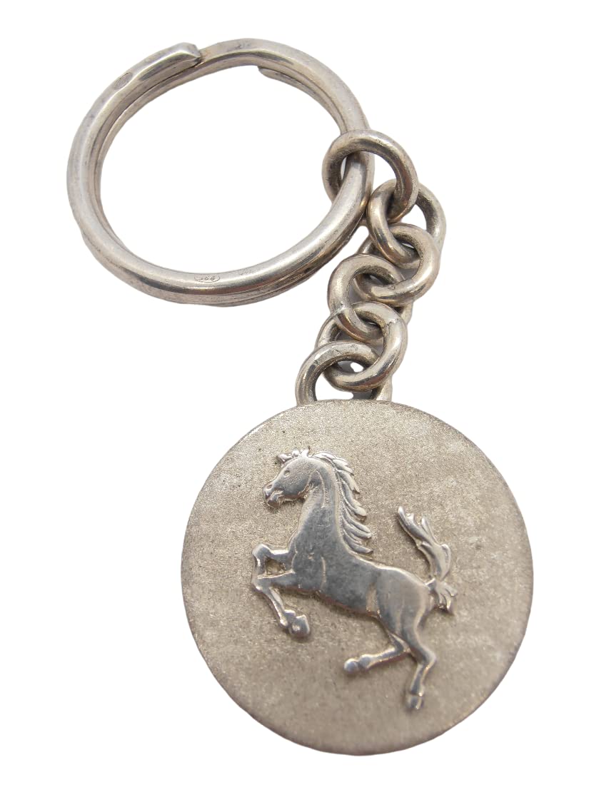 Llavero de plata 925 caballo rampante que evita pérdidas de llaves
