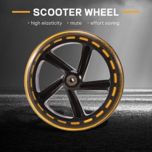 Giilayky 2 Stück Rollerrad 200 mm Material PU Rad Dicke 30 mm ABEC-7 Kugellager Zubehör Roller, schwarz transparent – Bild 5