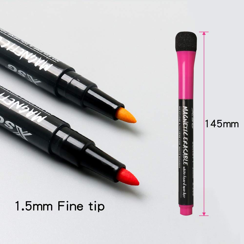 Pennarelli Lavagna Bianca Magnetici - Set 8 Penne Cancellabili Con Punta Fine Per Scuola, Ufficio E Casa - Foto 4