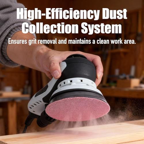 Image of Autolock Electric Random Orbital Sander, 350W Brushless Motor with 5 & 6 Inch Pads, 10000RPM Palm Sander for Woodworking, Sanding and Polishing (1pcs)