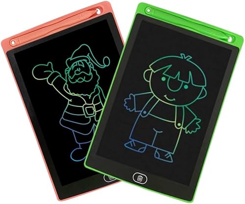 Paquete de 2 tabletas de escritura LCD coloridas y tableros de garabatos, almohadillas de borrado electrónico para garabatos y dibujos, juguete