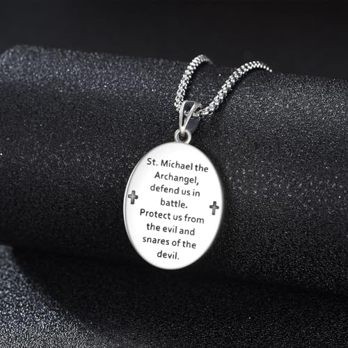 Patron Saint Necklace 925 Sterling Silver Amulet Medal Pendant Protector Jewelry for Men Women(with Gift Box)3