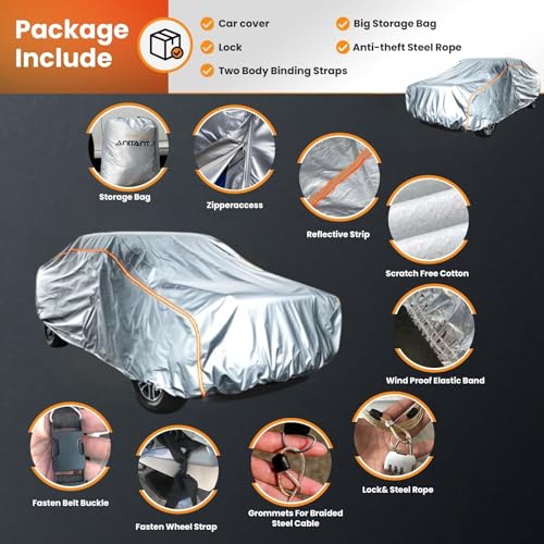 Image of Durability Truck Cover Waterproof All Weather Small Pickup Cover Four Seasons Protection Blanket for Truck Under 213 inch