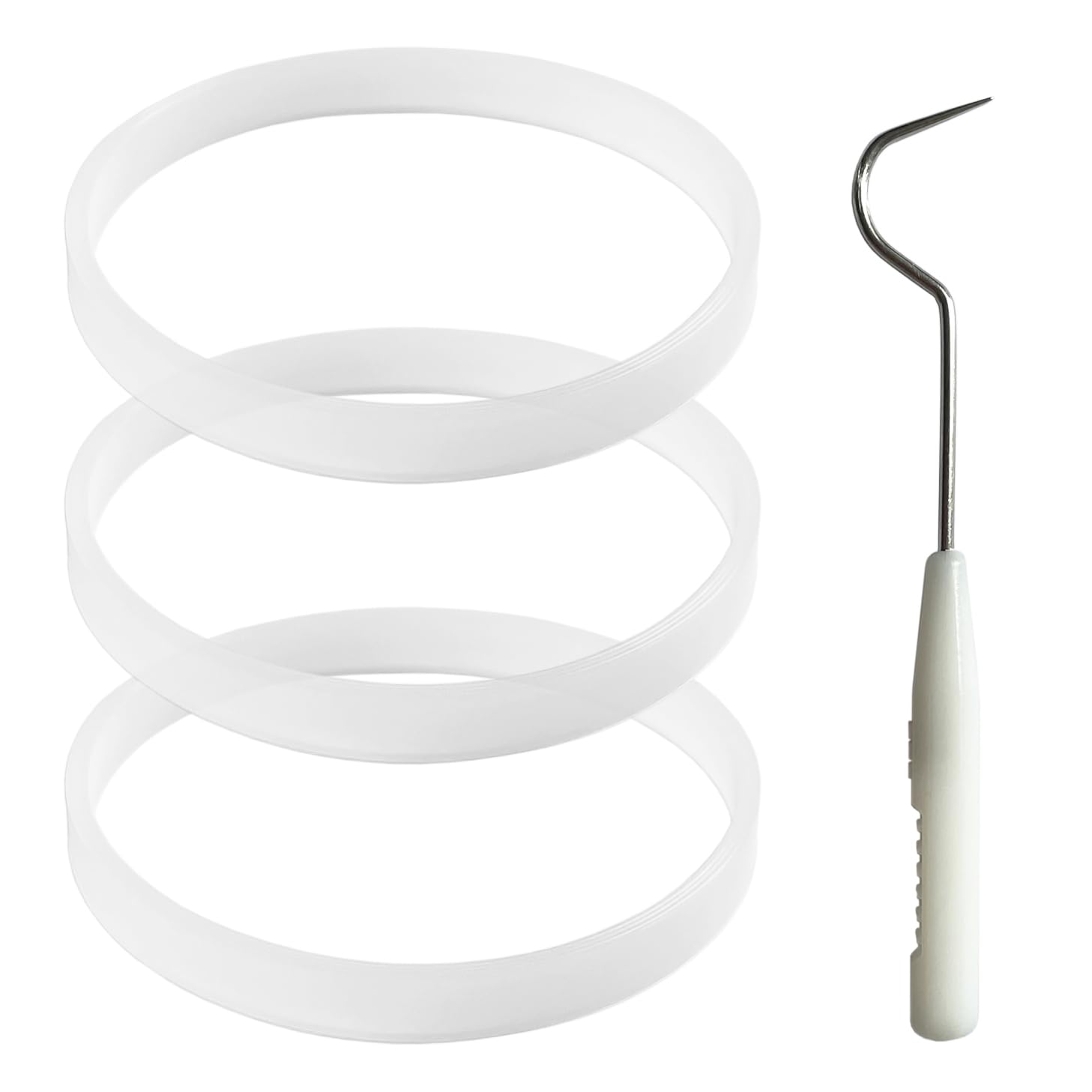 Photo 1 of 3 Pack Rubber Gaskets Replacement?BEBEEPOO Rubber Gaskets 3.94 inch Sealing Gaskets White O-Ring Replacement Parts for Blender CT680 BL456-30 BL681A BL682,blender base and blade are 7 fins.